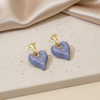 Lavender Heart Statement Studs