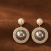 Golden Blush Heart Drop Earrings (Anti-Tarnish)