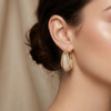 Golden Feather Hoop Earrings
