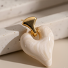 Marble Heart Drop Earrings