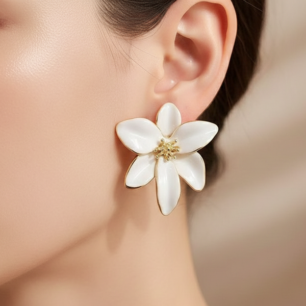 Ivory Blossom Statement Studs