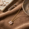 Blush Clover Charm Pendant (Anti-Tarnish)