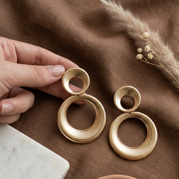 Golden Orbit Layered Hoop Earrings (Anti-Tarnish)