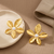 Golden Bloom Pearl Stud Earrings (Anti-Tarnish)