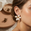 Golden Petal Bloom Stud Earrings