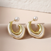 Pearl Curve Statement Drop Earrings