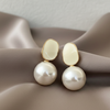 Elegant Pearl Drop Stud Earrings