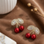 Crimson Cherry Spark Earrings (Anti-Tarnish)