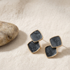 Midnight Marble Duo Stud Earrings (Anti-Tarnish)