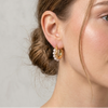 Golden Pearl Curve Hoop Earrings (Anti-Tarnish)
