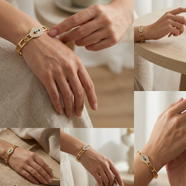 Evil Eye Charm Bracelet (Anti-Tarnish)