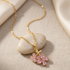Blush Blossom Spark Pendant Necklace (Anti-Tarnish)