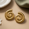Golden Spiral Statement Stud Earrings (Anti-Tarnish)