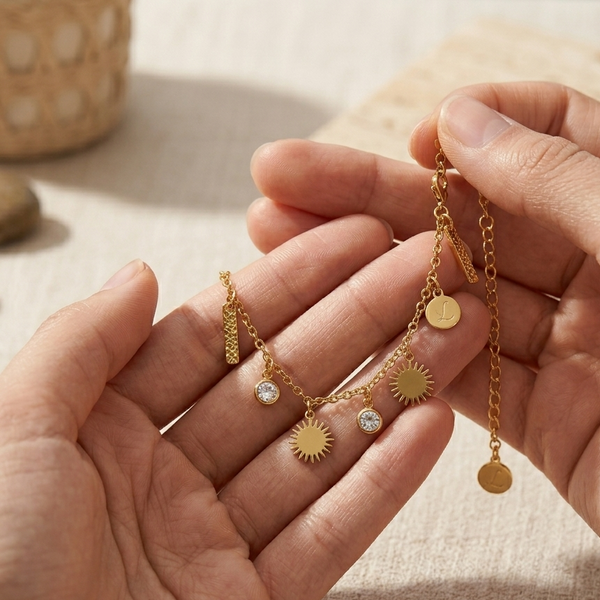 Solar Glow Charm Bracelet (Anti-Tarnish)