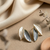 Blue White Leaf Stud Earrings (Anti-Tarnish)