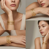 Gold Leaf Wrap Open Cuff Bracelet (Anti-Tarnish)