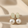 Elegant Pearl Drop Stud Earrings