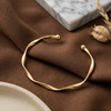 Gold Wave Open Cuff Bracelet (Anti-Tarnish)