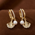 Golden Pearl Drop Bloom Earrings (Anti-Tarnish)