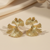 Golden Ginkgo Statement Studs (Anti Tarnish)