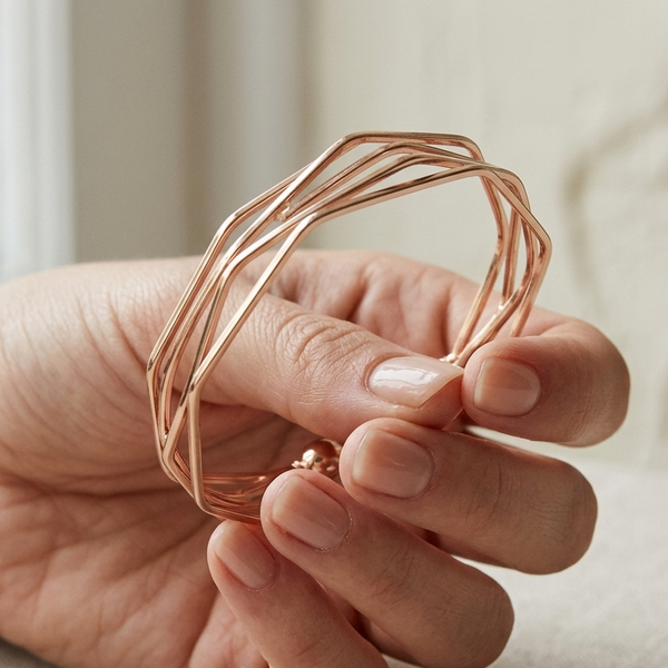 Gold Layered Open Cuff Bracelet (Anti-Tarnish)