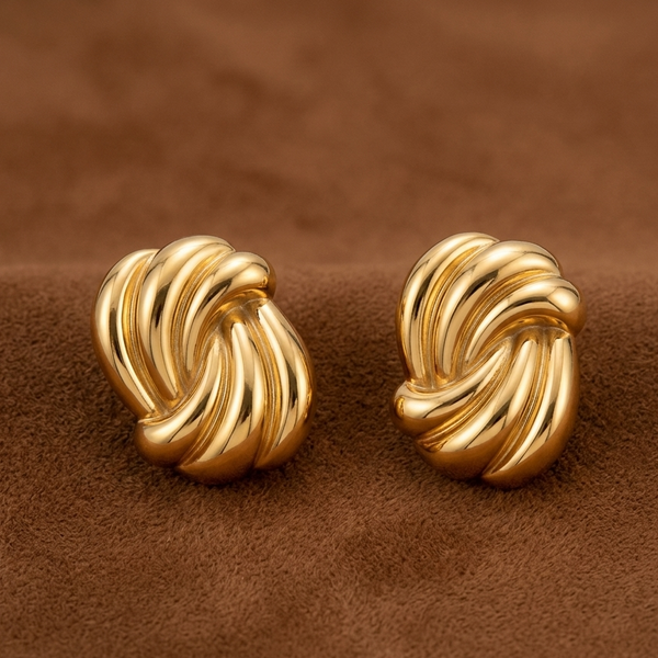 Aurelia Pleated Statement Earrings