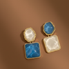 Ocean Glow Geometric Drop Earrings