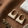 Ivory Sculpt Hoop Earrings
