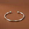 Silver Twist Open Cuff Bracelet