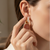 Ivory Inlay Gold Hoop Earrings (Anti Tarnish)