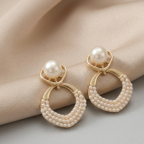 Pearl Halo Drop Earrings