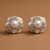 Pearl Blossom Crystal Stud Earrings
