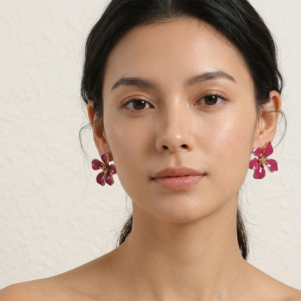 Blossom Petal Statement Stud Earrings