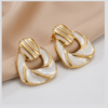 Golden Pearl Wave Statement Earrings (Anti-Tarnish)