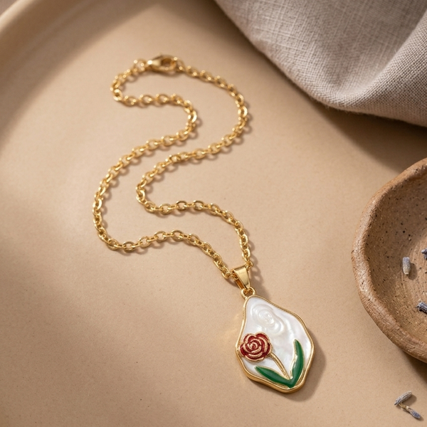 Blossom Charm Floral Pendant Necklace (Anti-Tarnish)