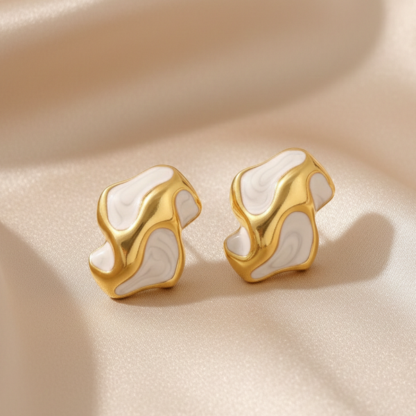 Ivory Wave Statement Studs