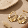 Golden Sculpt Drop Earrings (Anti-Tarnish)