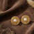 Pearl Orbit Textured Stud Earrings (Anti-Tarnish)