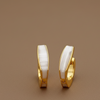 Ivory Inlay Gold Hoop Earrings (Anti Tarnish)