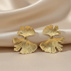 Golden Ginkgo Statement Studs (Anti Tarnish)