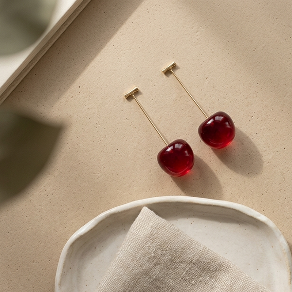 Cherry Glass Drop Earrings