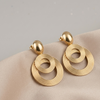 Golden Orbit Layered Drop Earrings (Anti-Tarnish)