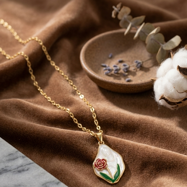 Blossom Charm Floral Pendant Necklace (Anti-Tarnish)