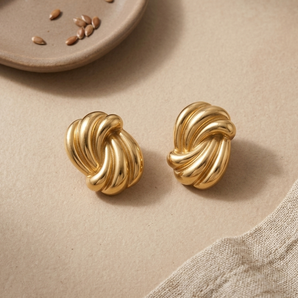 Aurelia Pleated Statement Earrings