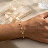 Golden Dew Drop Charm Bracelet (Anti-Tarnish)