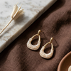 Pearl Arc Drop Earrings (Anti-Tarnish)