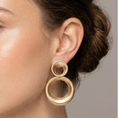 Golden Orbit Layered Hoop Earrings (Anti-Tarnish)