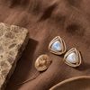Luminous Pearl Triangle Stud Earrings (Anti-Tarnish)