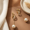 Crystal Pearl Drop Dangle Earrings