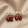 Crimson Cherry Spark Earrings (Anti-Tarnish)